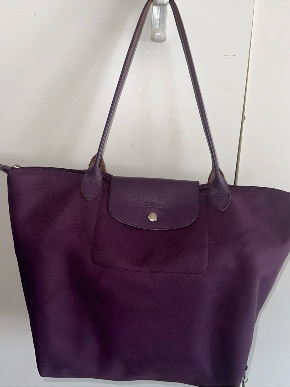 Longchamp Plum Le Pliage Large Tote
